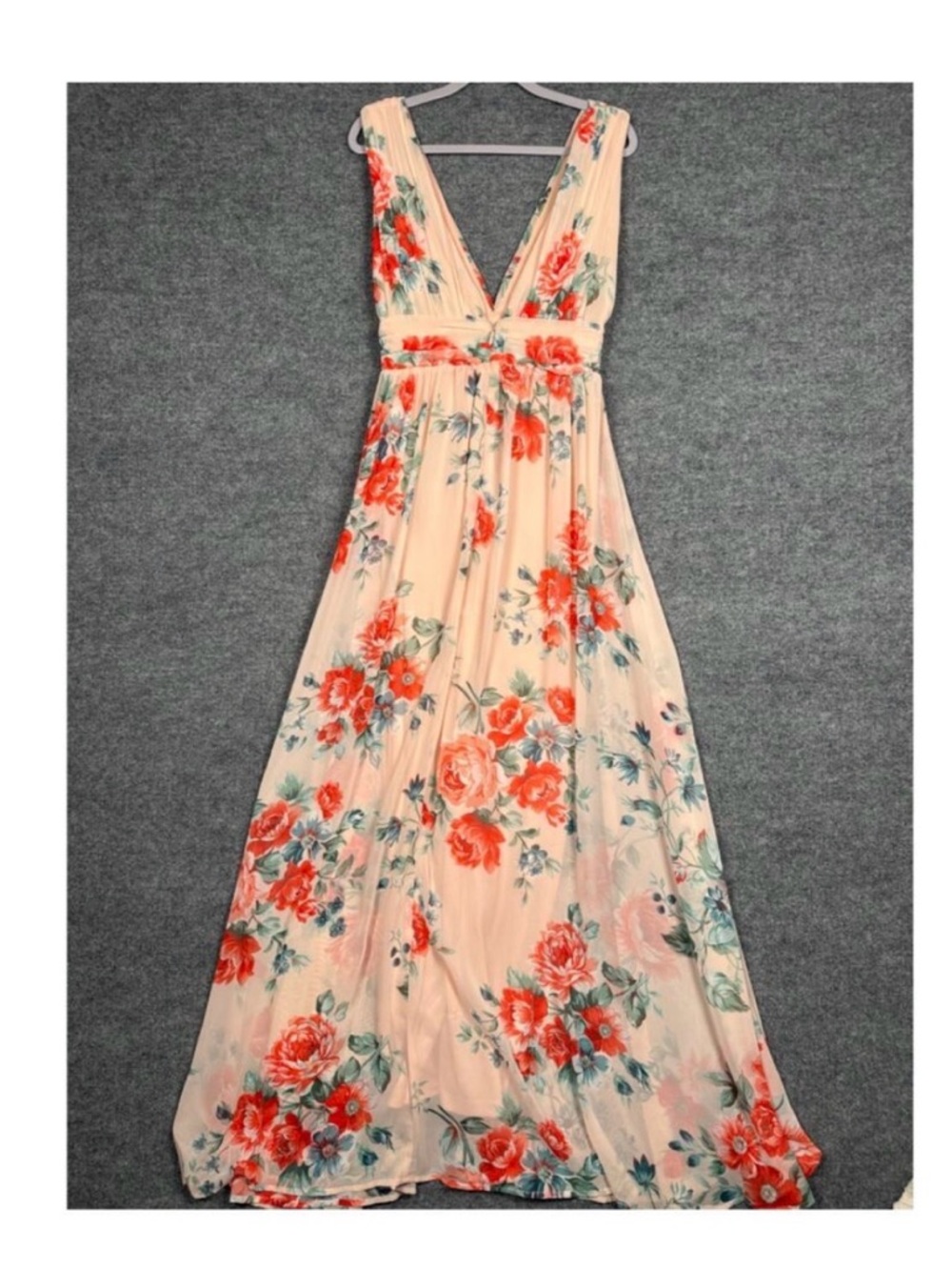 Lulu's Floral Maxi Dress - Pink and Green - Picture 3 of 15
